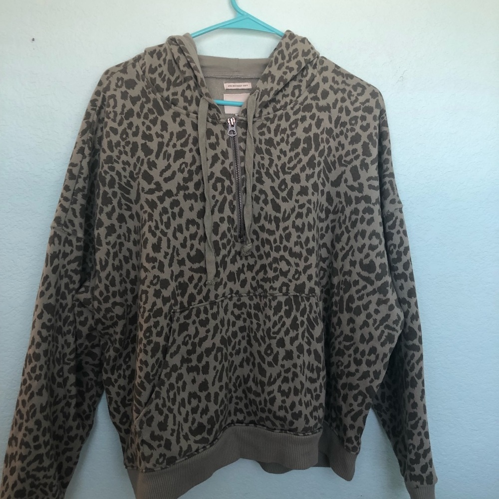 American eagle army green cheeta hoodie
